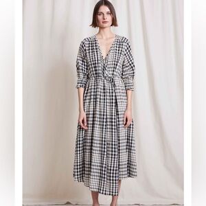 Apiece Apart Lucinda Wrap Dress Plaid